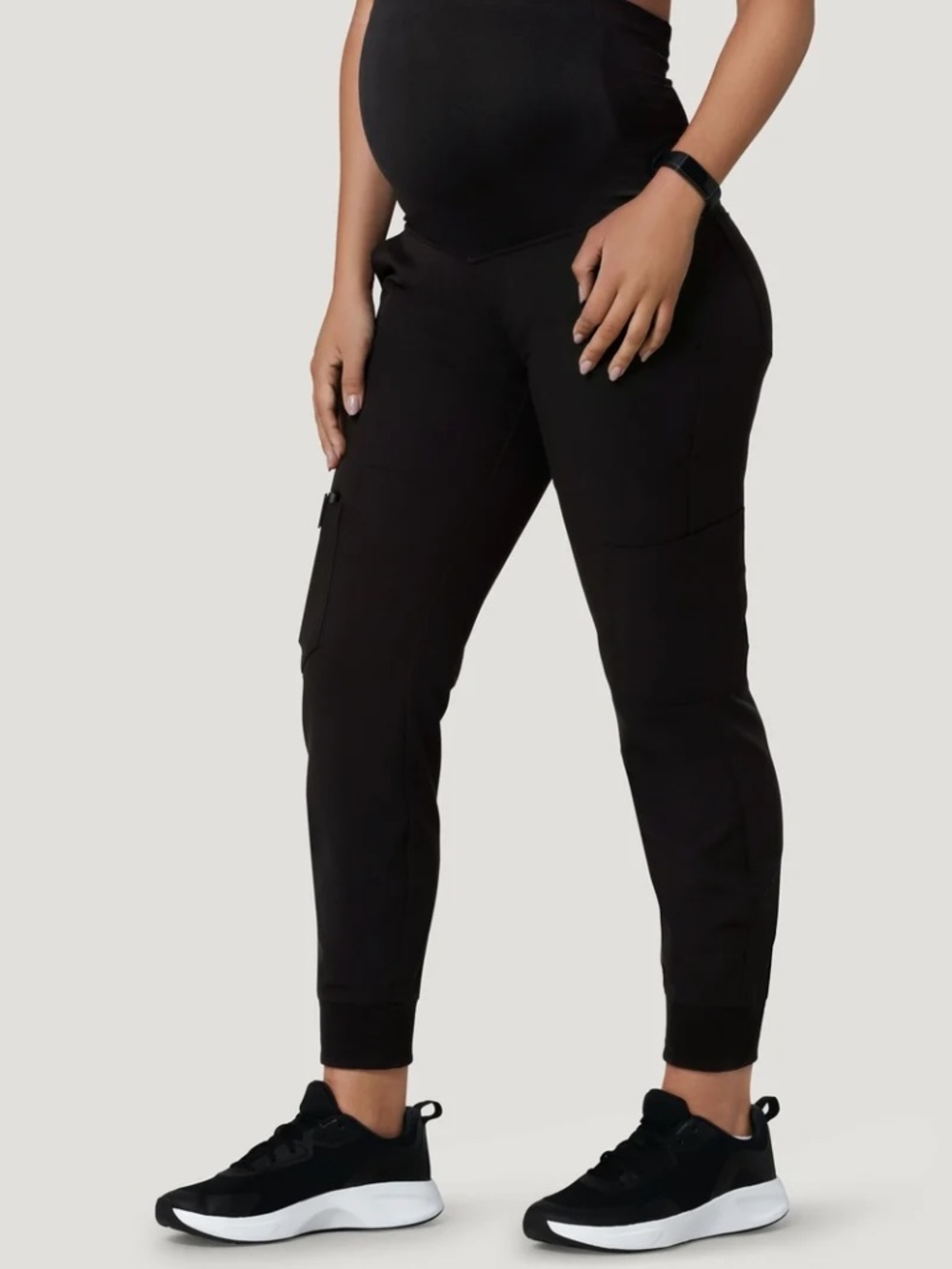 Mandala, Maternity Jogger Scrub Pant in Black (Small)